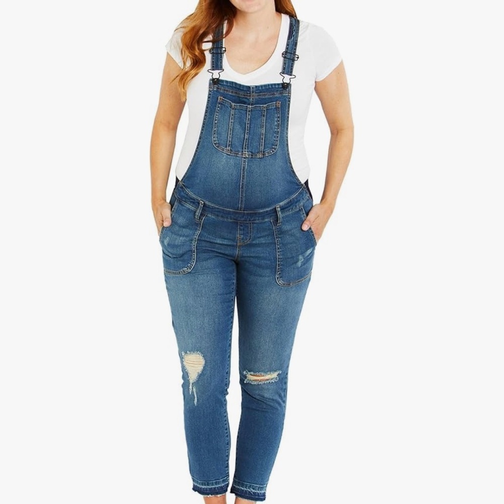 Indigo Blue Classic Denim Overalls - Pregnancy